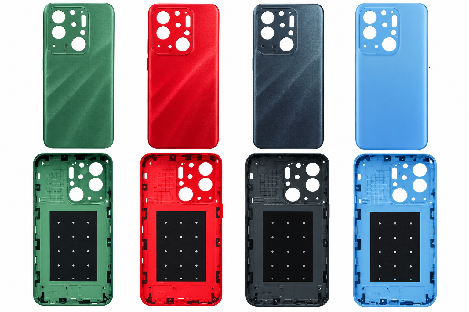 Compatible Replacement for Realme Narzo 50A Back Panel – Black, Red, Blue & Green